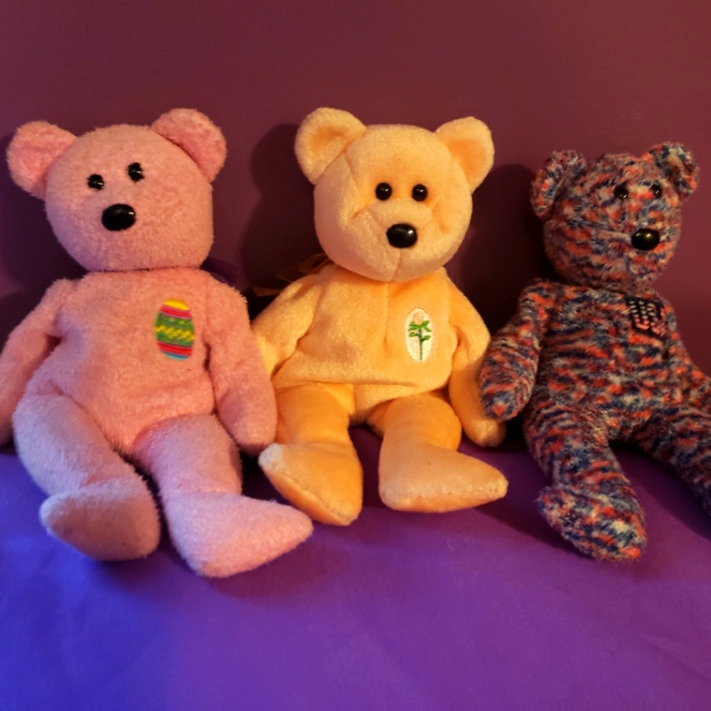 Three beenie baby bears